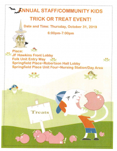 the community kids trick or treat event